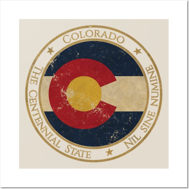 Vintage Colorado State USA United States of America American Flag Wall Art by DragonXX